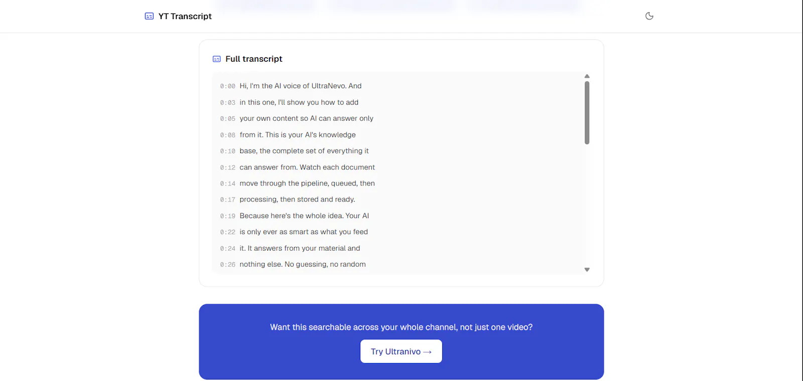 YouTube Transcript & Summary Generator screenshot 2