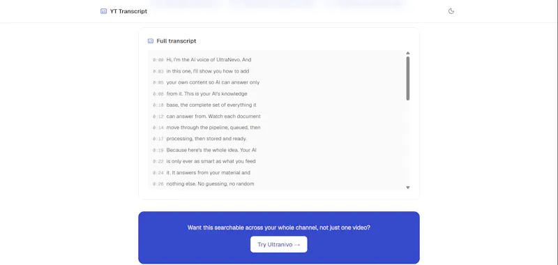 YouTube Transcript & Summary Generator screenshot 2