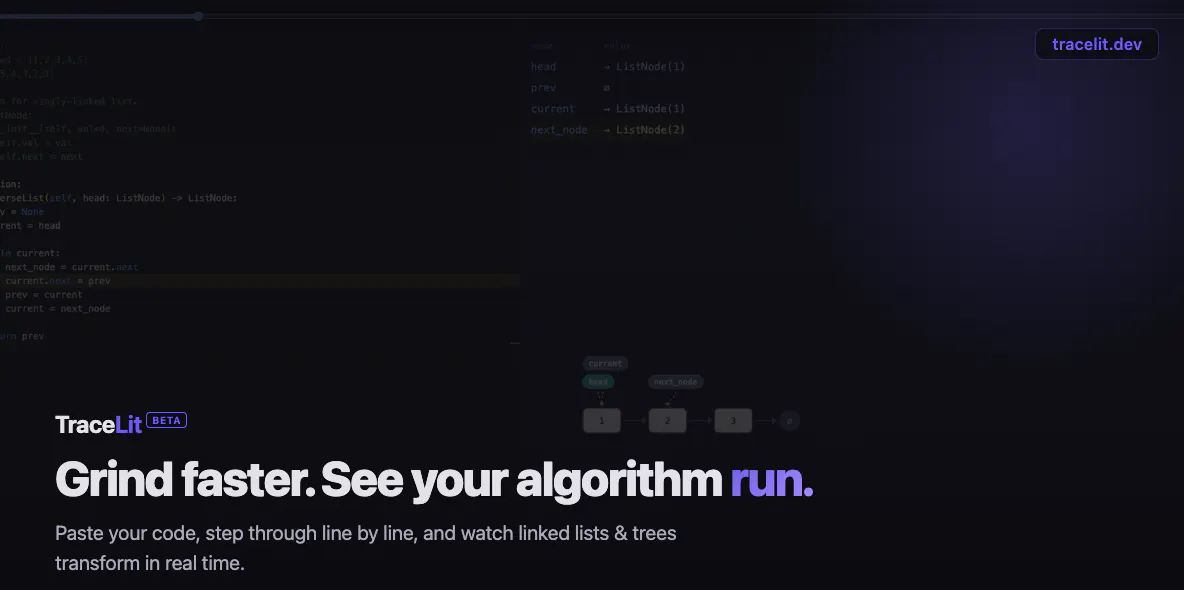 TraceLit のプロダクトバナー