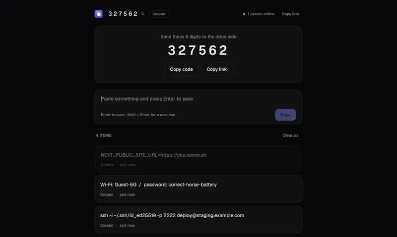 Online Clipboard screenshot 2