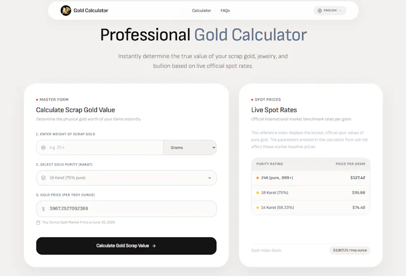 Gold Calculator screenshot 1