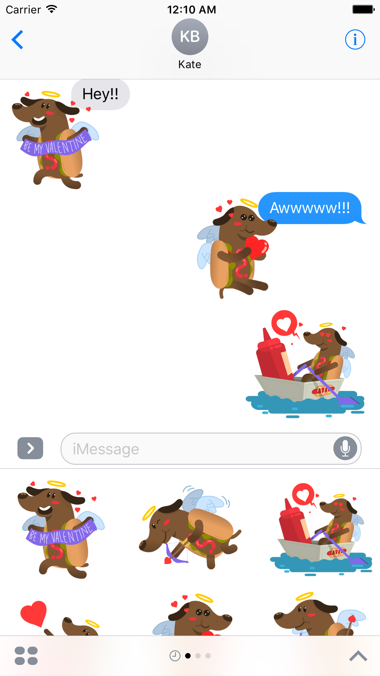 Cupid Wiener Dog Stickers gallery image