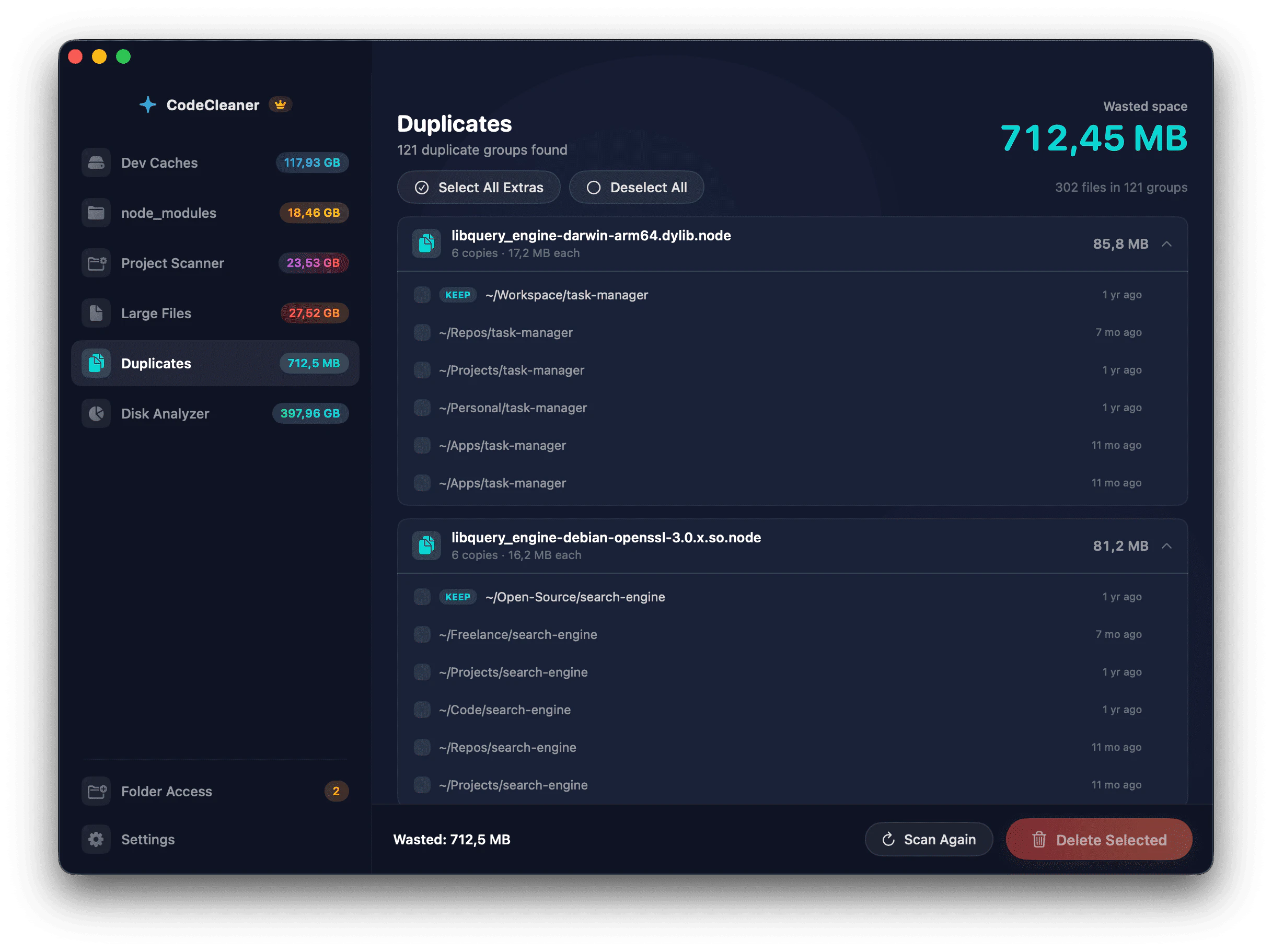CodeCleaner – Cleanup for Developer Macs screenshot 3