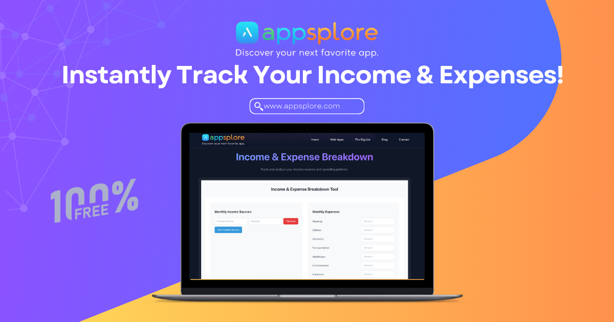 Income & Expense Breakdown Web App media 1
