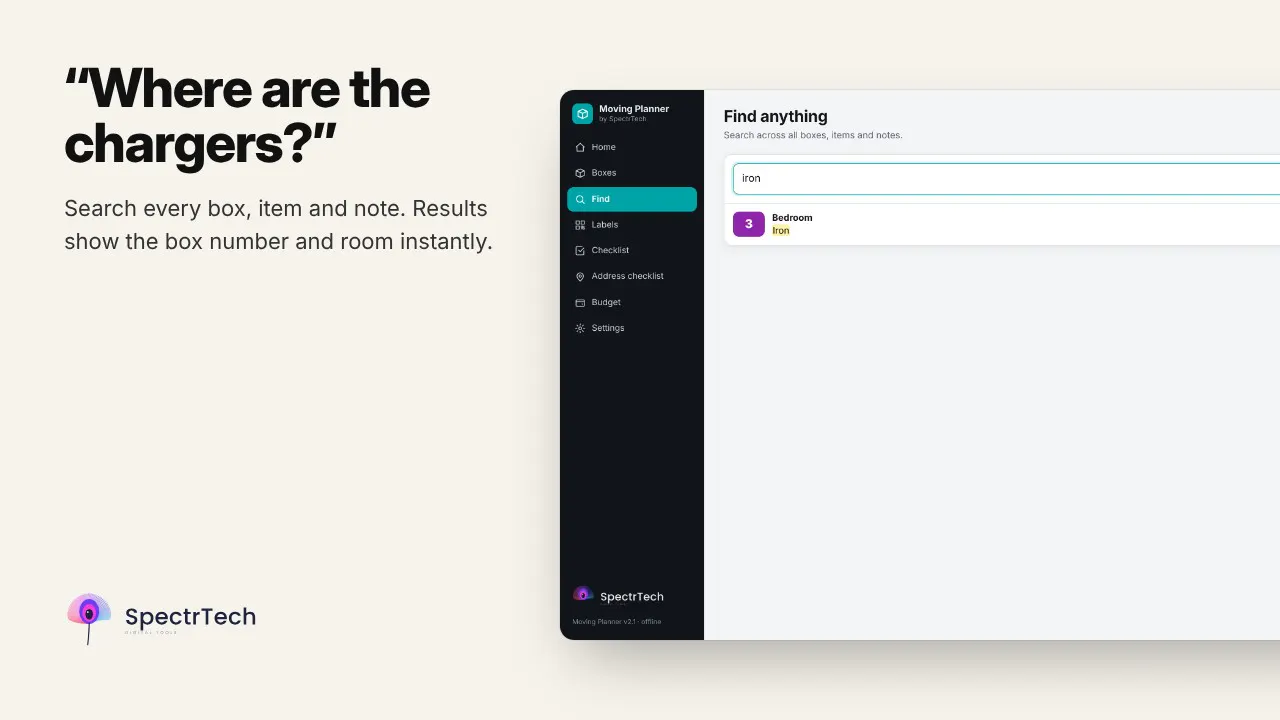 Moving Planner with QR Box Labels gallery image