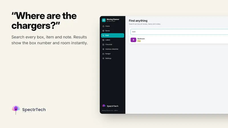 Moving Planner with QR Box Labels screenshot 3