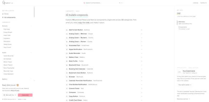 Opensource UI screenshot 1