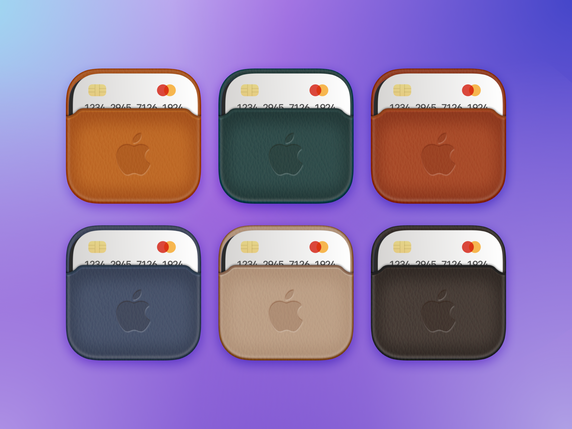 सेब वॉलेट आइकन - MacOS और iOS के लिए Apple लेदर वॉलेट ऐप आइकन मीडिया 5