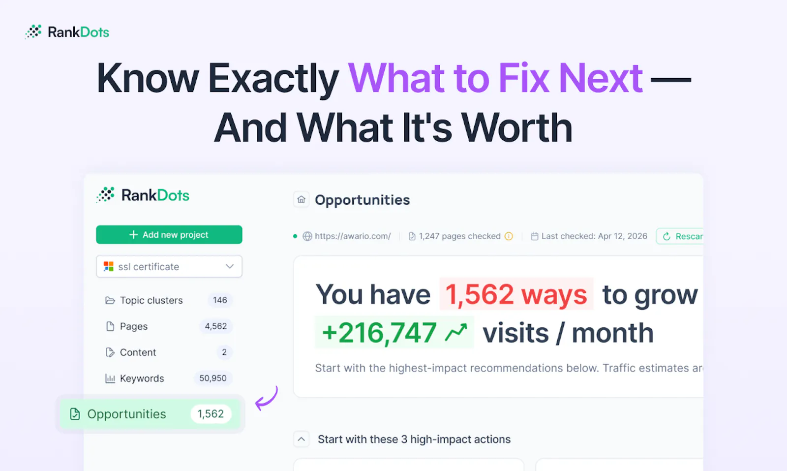 RankDots Opportunities screenshot 2