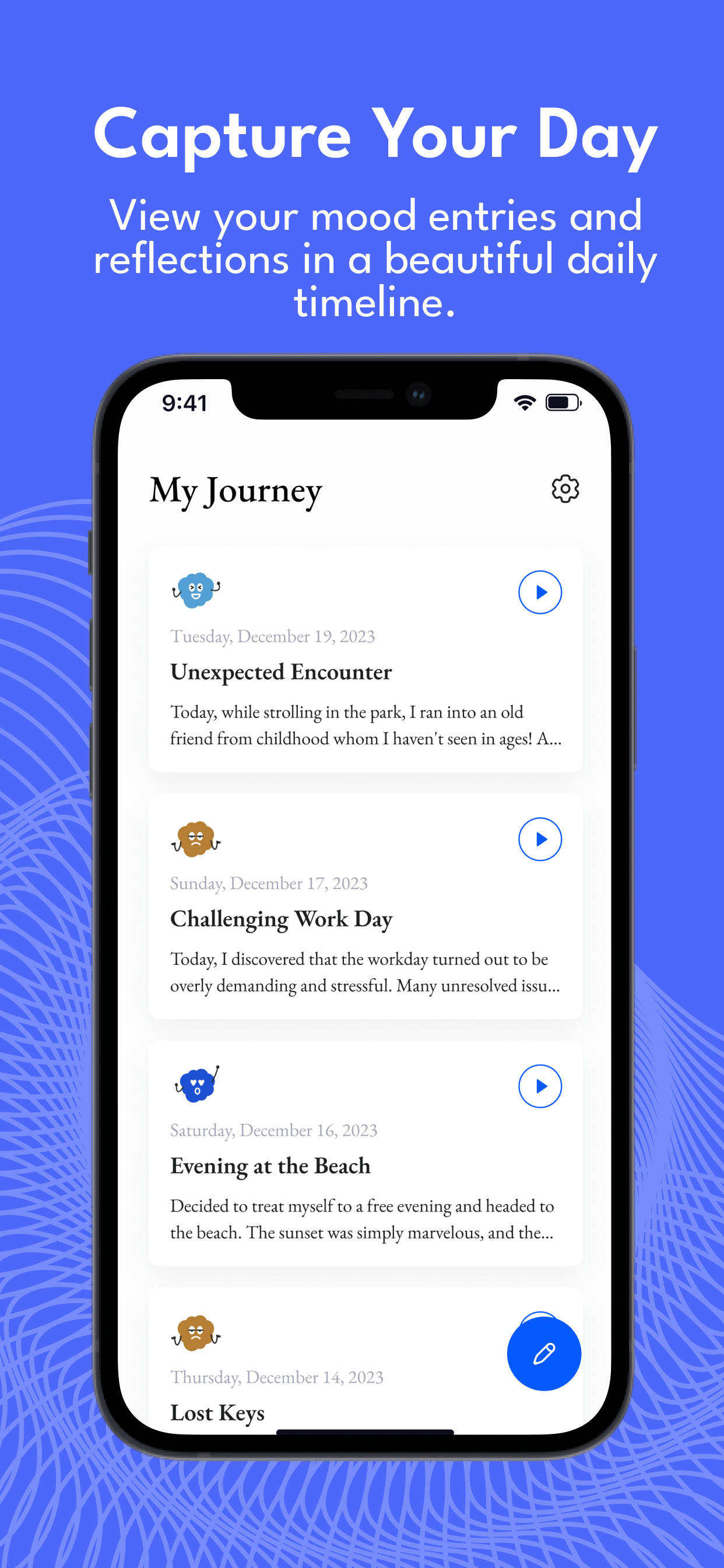 Mídia 1 de MoodMemo - Rastrear humor, diário diariamente e combinar emoções com música