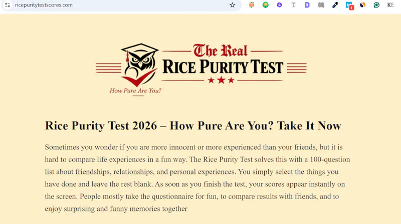 Rice Purity Test screenshot 1