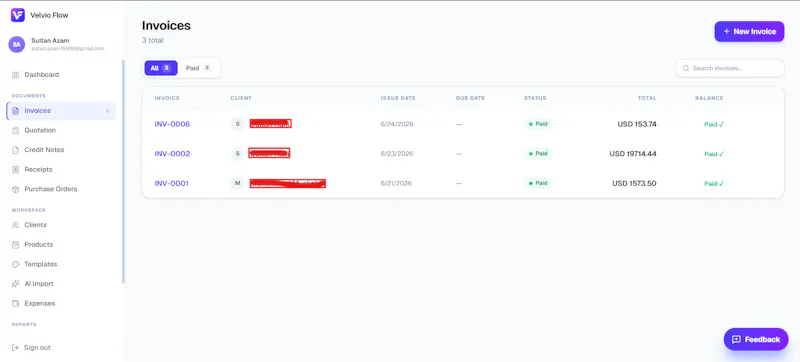 Velvio Flow — Professional Invoicing screenshot 3
