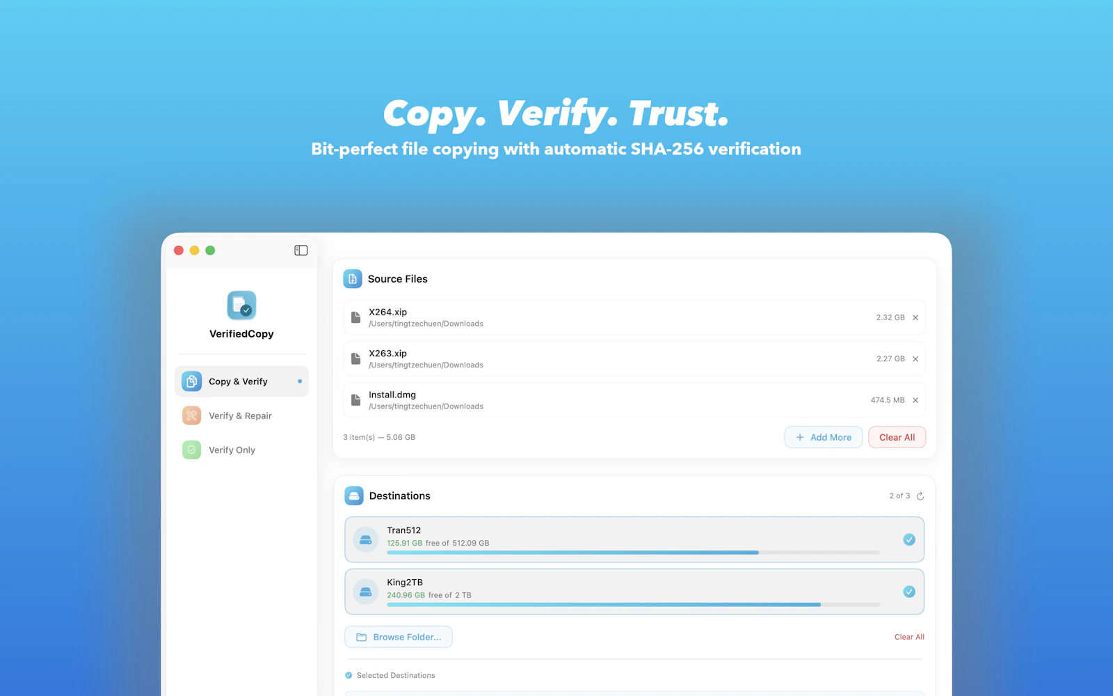 VerifiedCopy screenshot 6