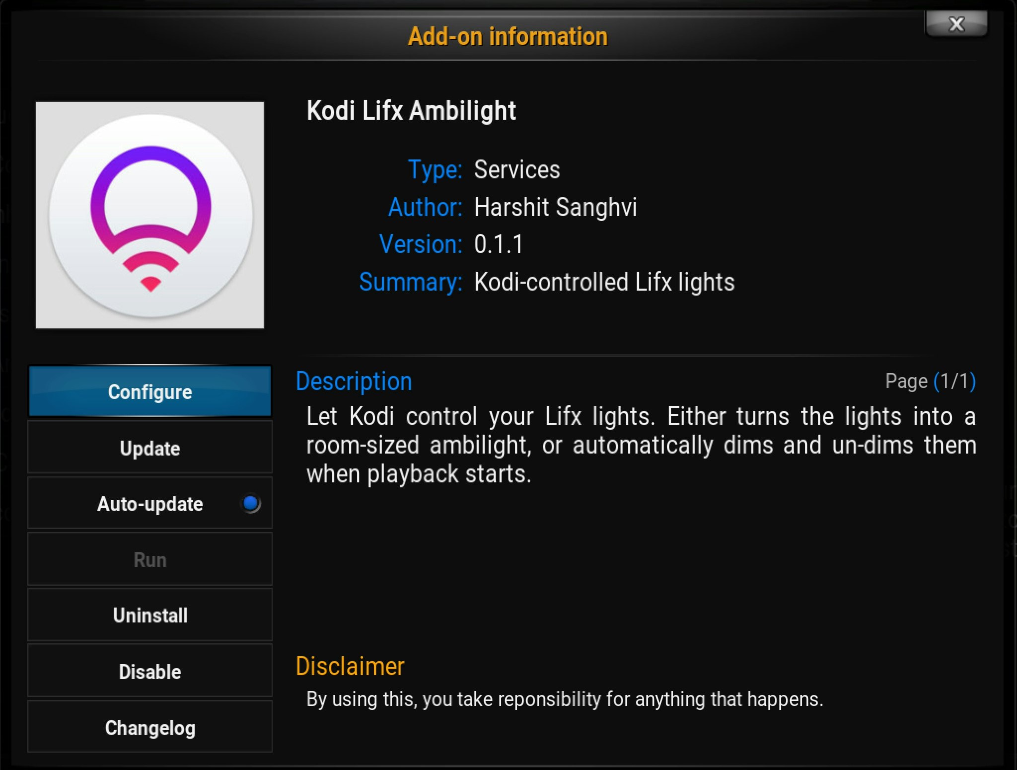 Lifx Addon for Kodi gallery image