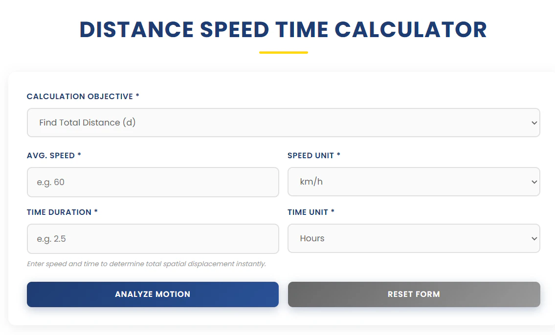 Distance Speed Time Calculator  대표 미리보기