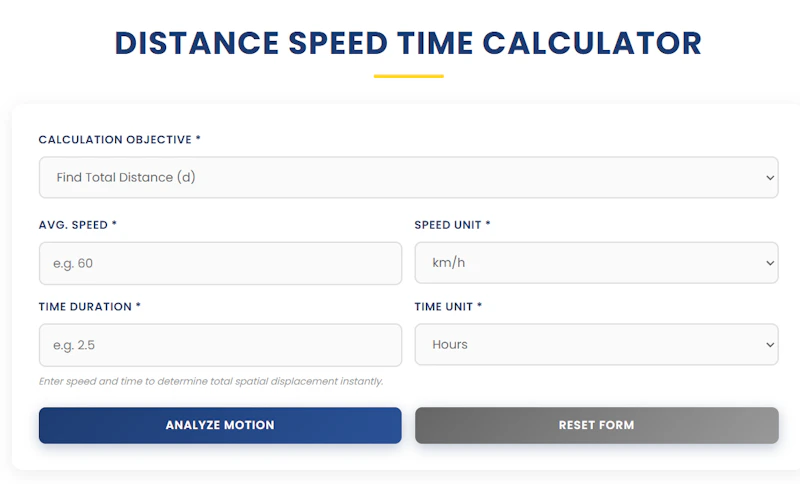 Distance Speed Time Calculator  screenshot 1