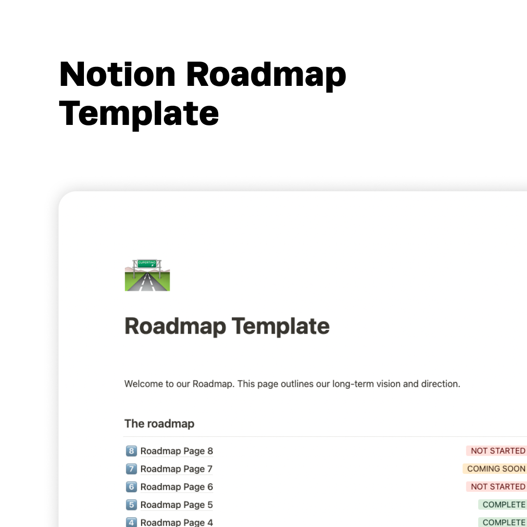 Notion Roadmap Template