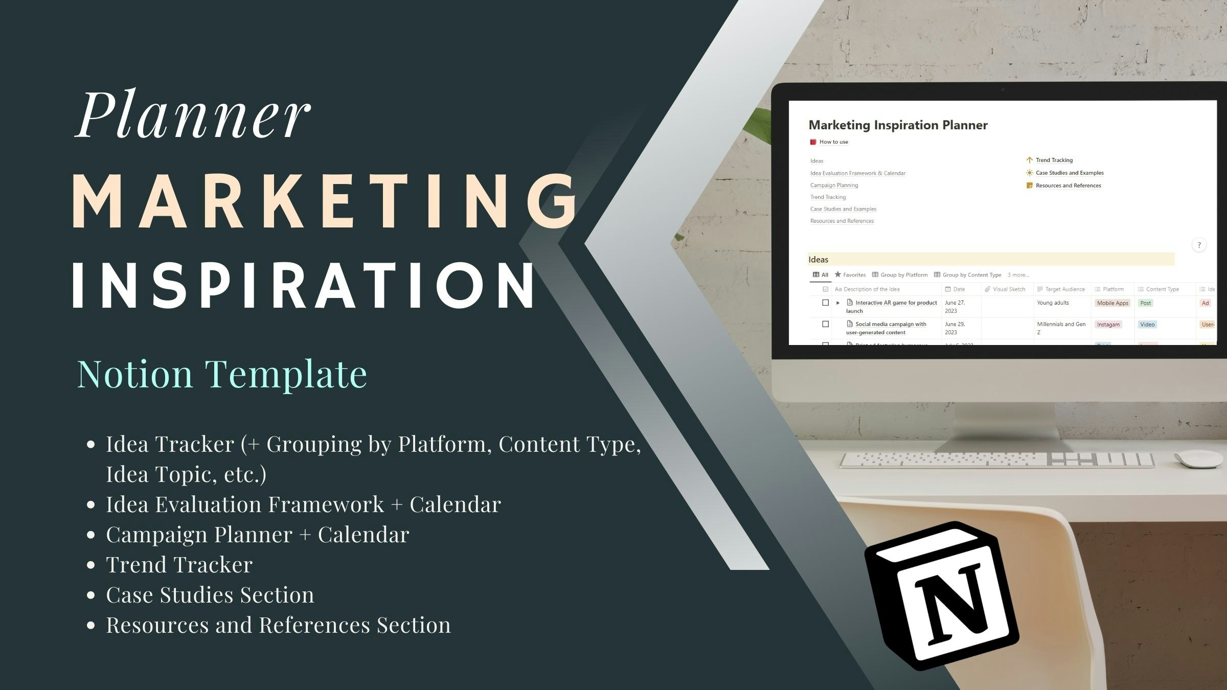 startuptile Marketing Inspiration Planner-Capture organize and execute marketing ideas