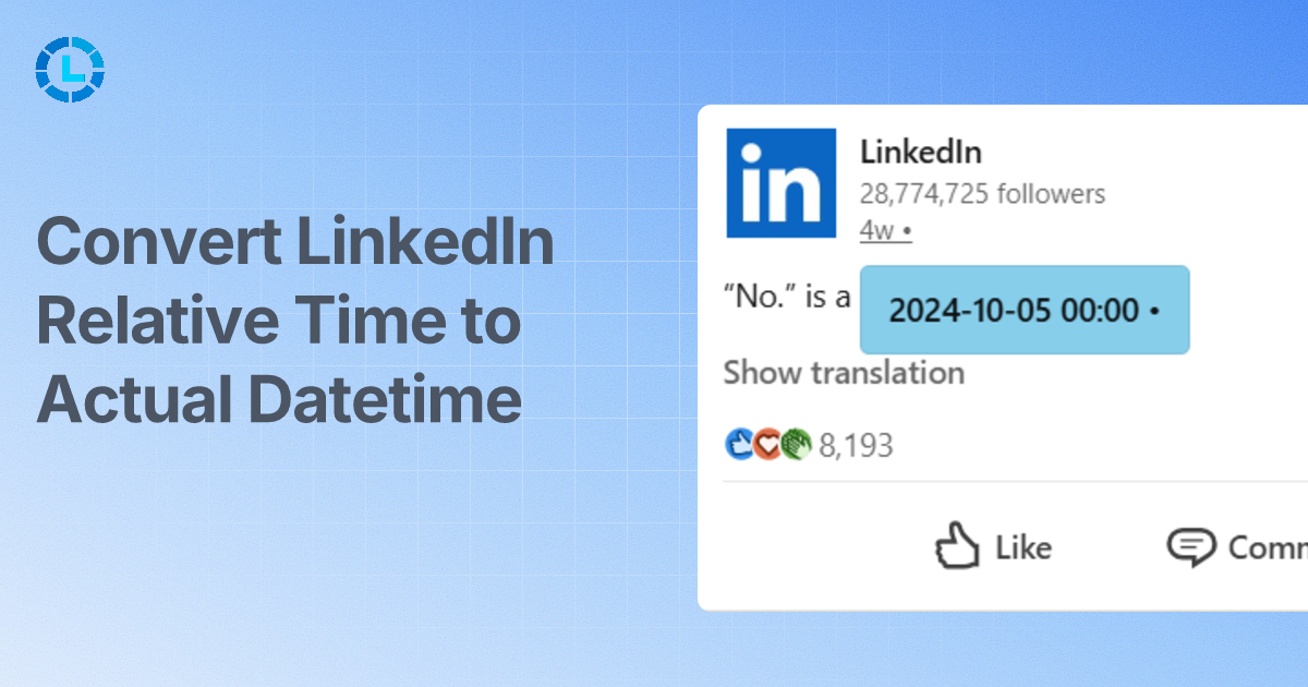 Media LinkedIn Post Time - Tukar masa relatif LinkedIn ke datetime sebenar 1