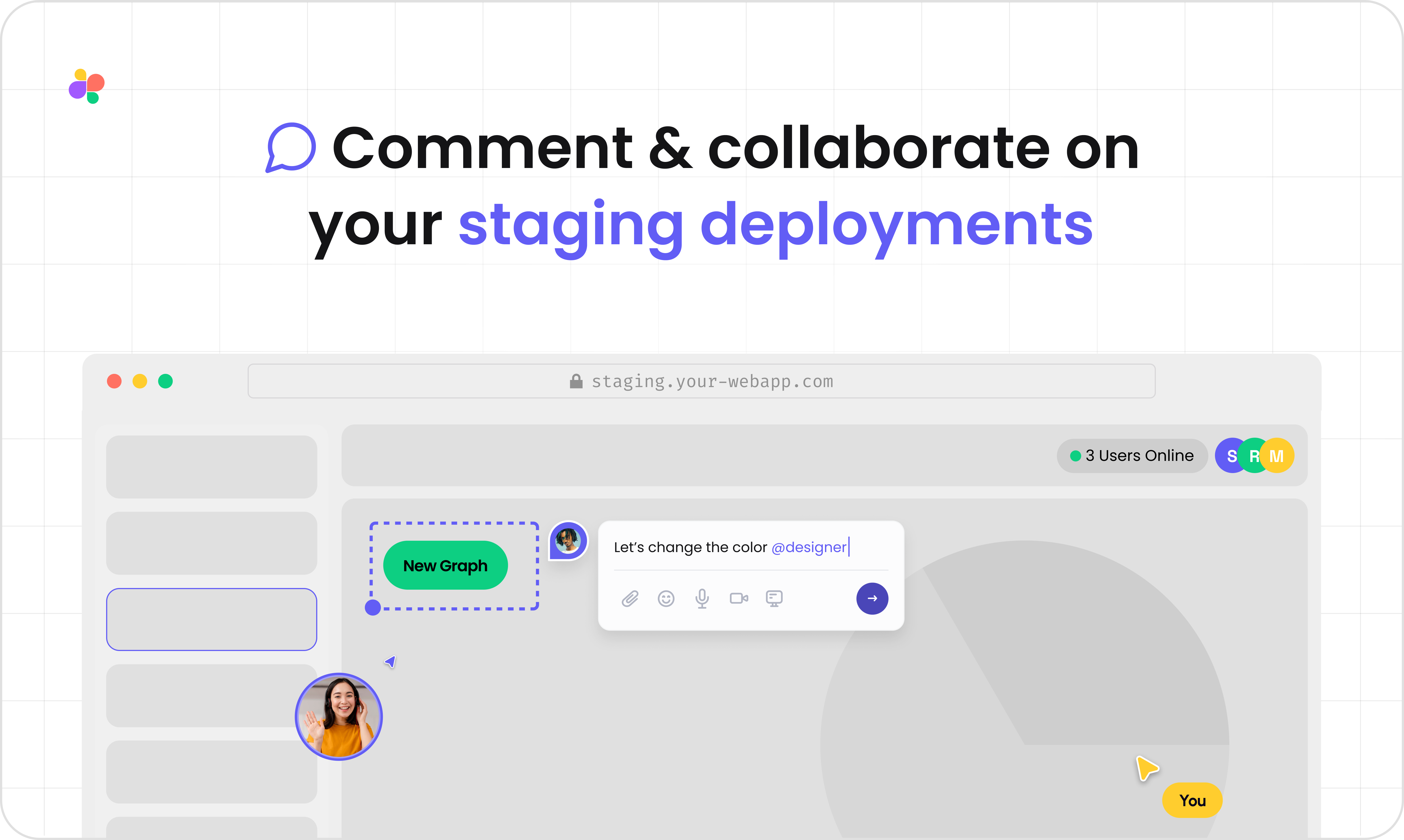 Mídia 2 de Superflow para aplicativos da web - Comente e colabore suas implantações de estadiamento
