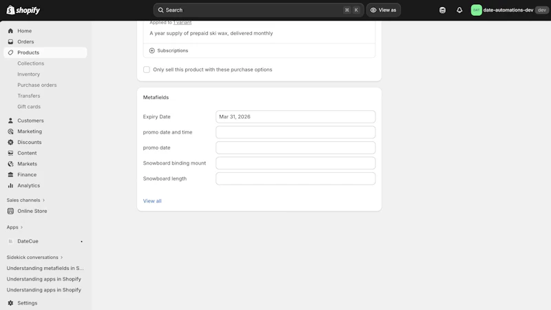 DateCue: Shopify Product Date Automation screenshot 3
