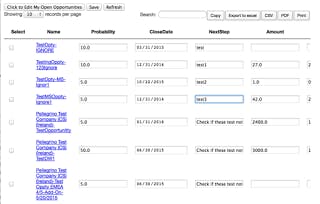 Chrome Plugin: Salesforce Opportunity Pipeline Management Excel Spreadsheet like UI with Download ability gallery image