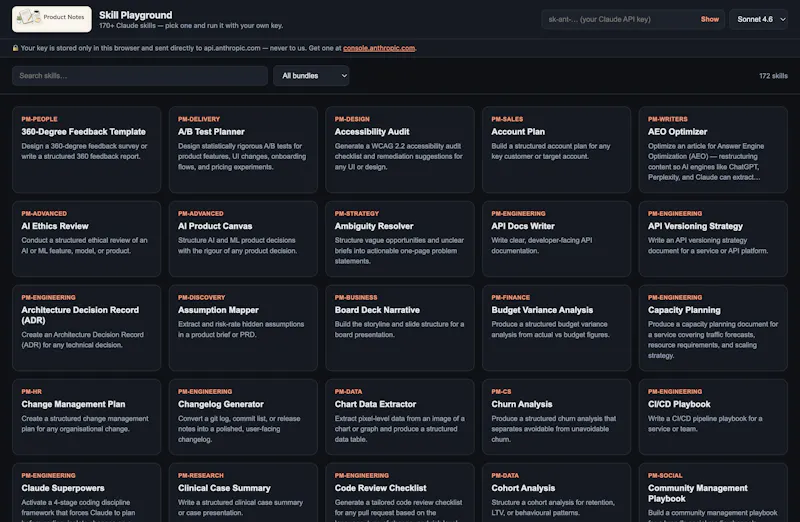PM Skills — 174 eval-scored AI skills screenshot 1
