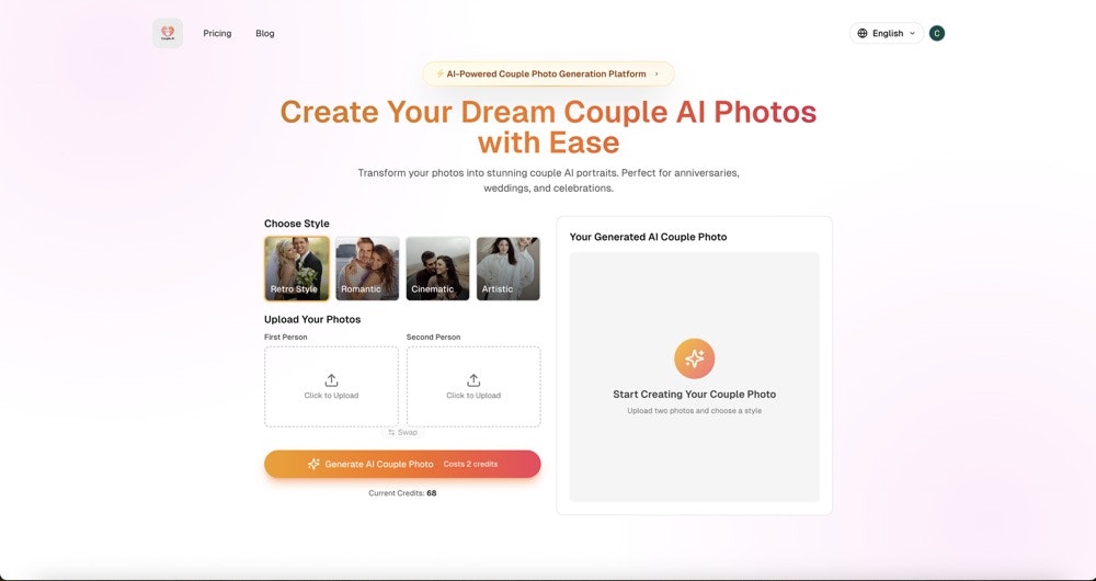 couple ai - Main screenshot showing features and interface