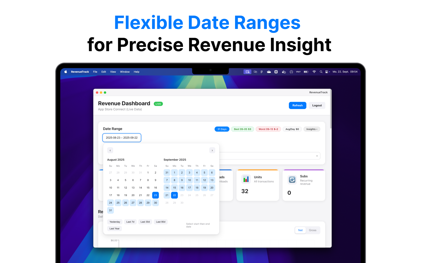 Revenuetrack - MAC 앱 개발자를위한 깨끗하고 빠른 수익 분석 미디어 5