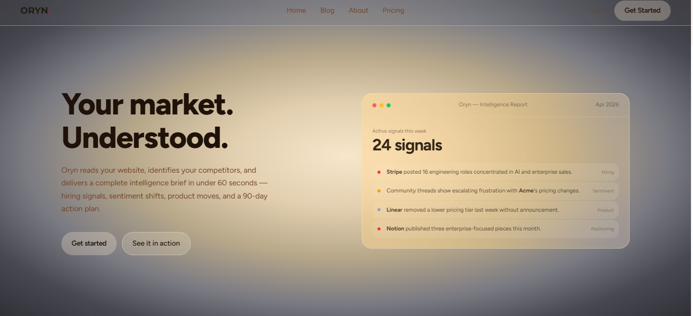 Oryn — Competitive Intelligence gallery image