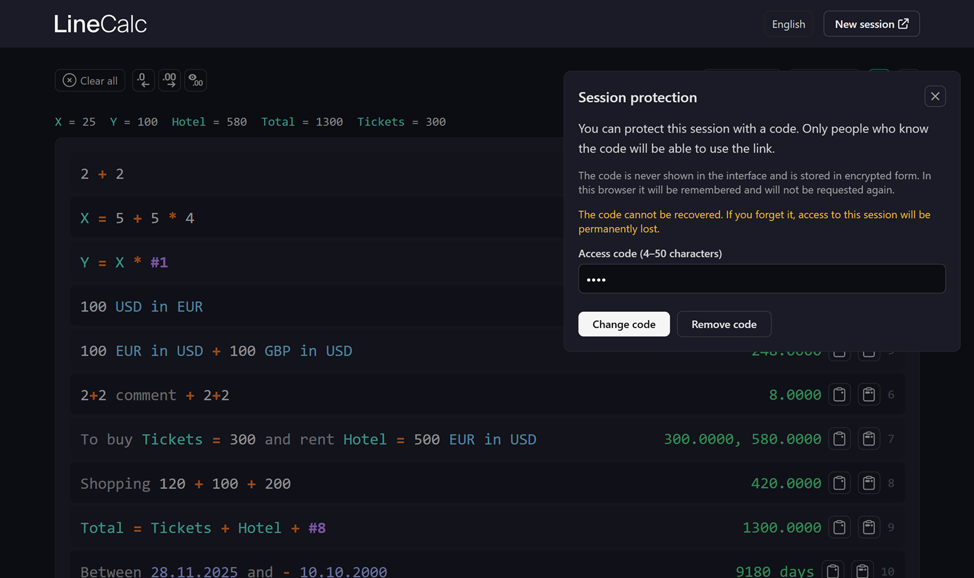 LineCalc - Screenshot 4 showing product features and functionality