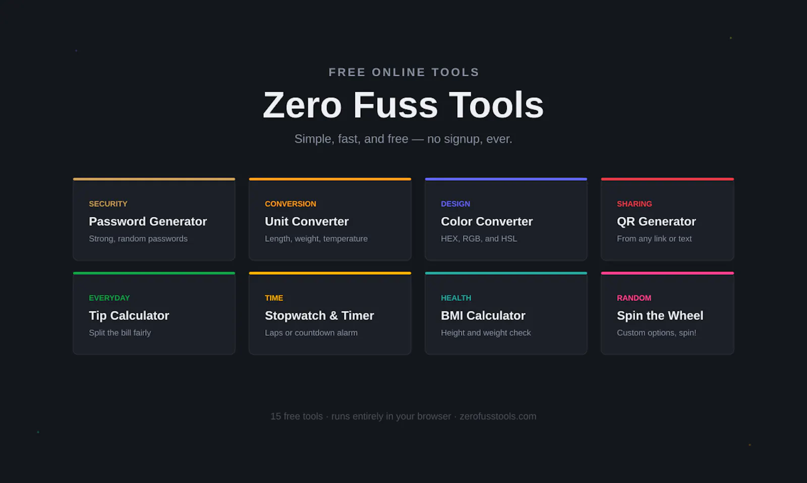 Zero Fuss Tools screenshot 1