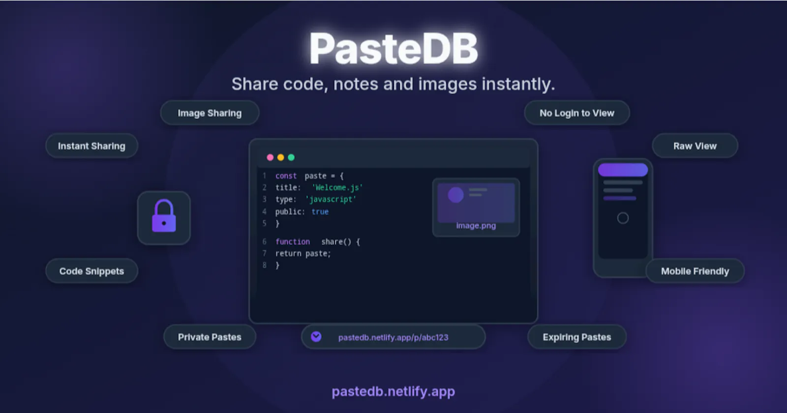PasteDB screenshot 1