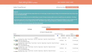 Bulk Listing Editor for Etsy gallery image