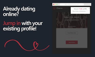Interface de Verificação de Encanto: Uma captura de tela da interface de usuário da Verificação de Encanto, apresentando várias opções personalizáveis para aprimorar perfis de namoro e otimizar a experiência de namoro online.