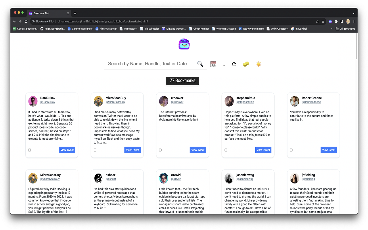 Media BookmarkPilot - Công cụ miễn phí để tìm kiếm và xuất dấu trang X/Twitter của bạn. 4