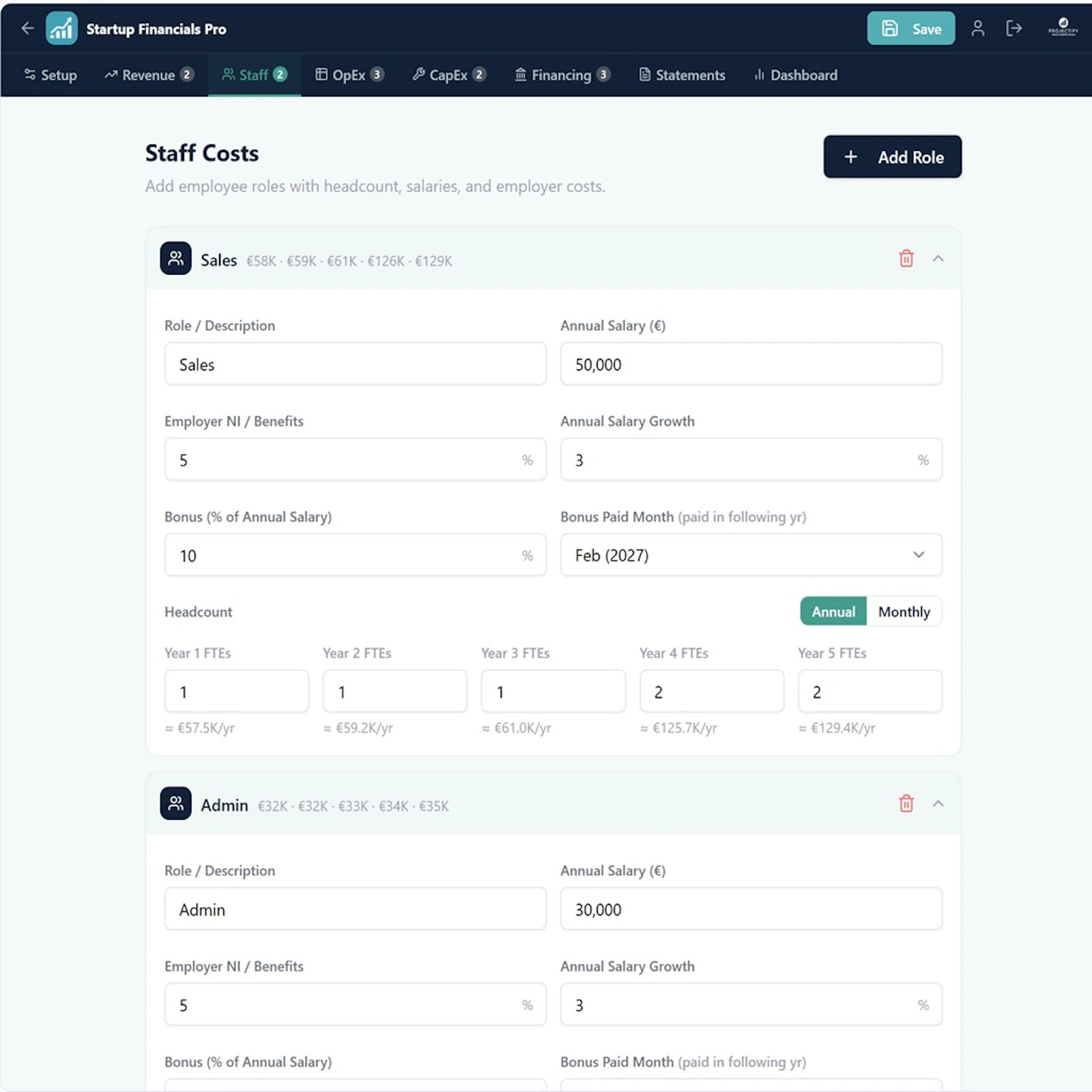 Startup Financials Pro screenshot 6