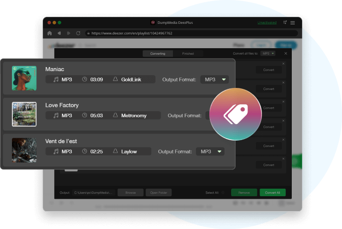 DumpMedia Deezplus - 以100％原始质量下载Deezer歌曲。媒体4