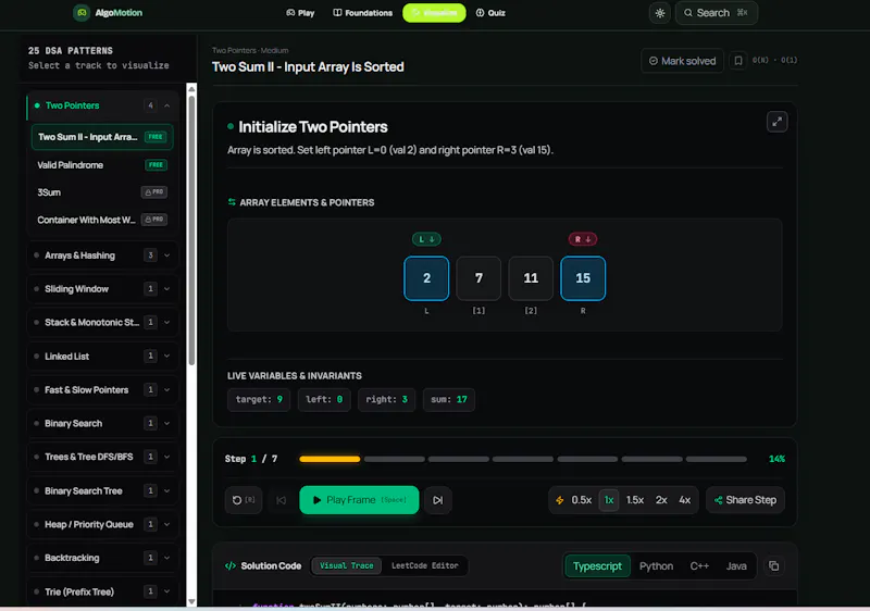 AlgoMotion · Understand DSA by Thinking screenshot 2