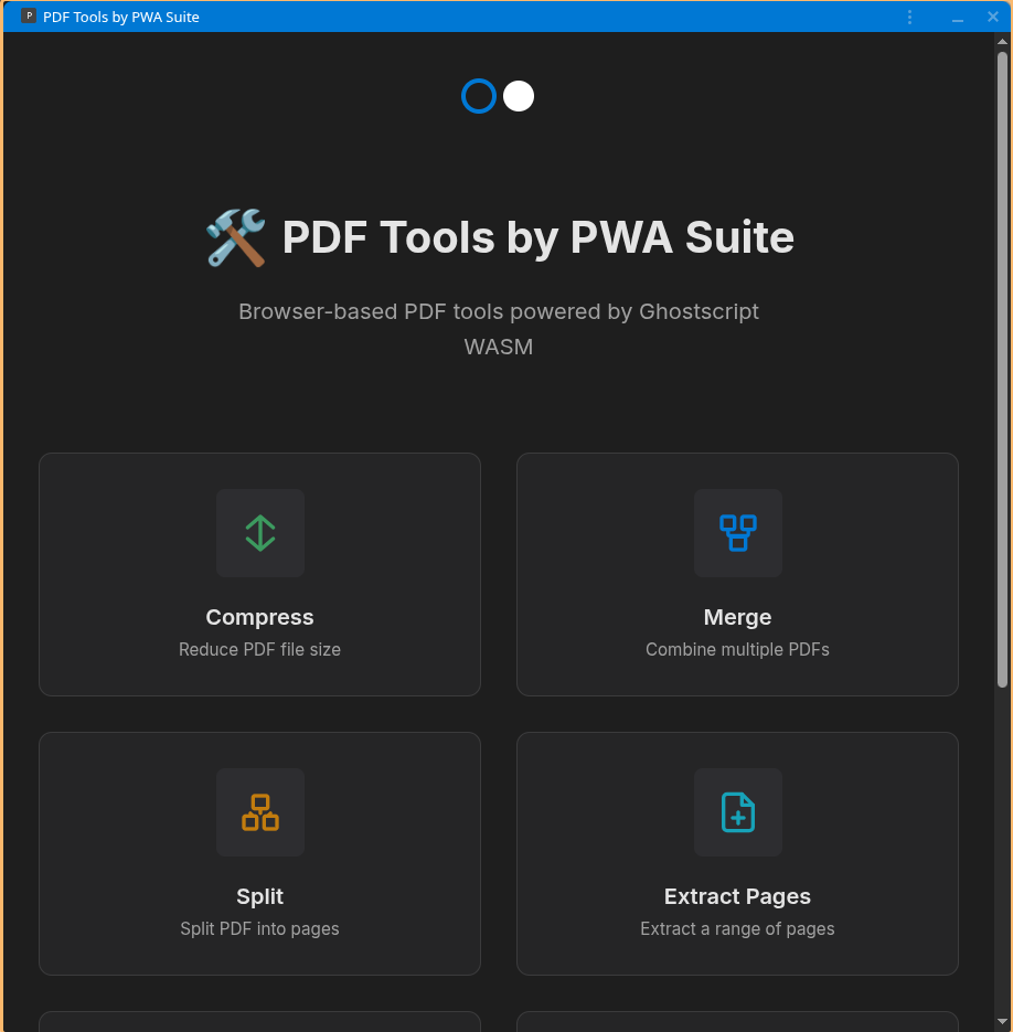 PDF Tools - PWA Suite - Screenshot 5 showing product features and functionality