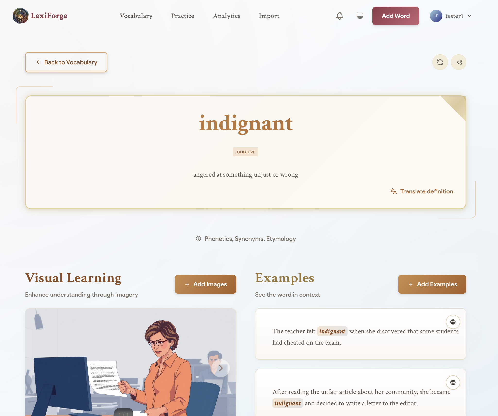 LexiForge - Main product screenshot demonstrating key features and user interface