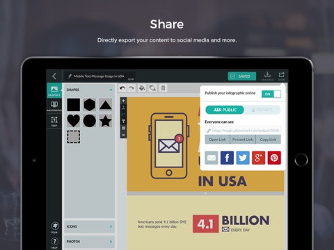 Piktochart on iPad gallery image