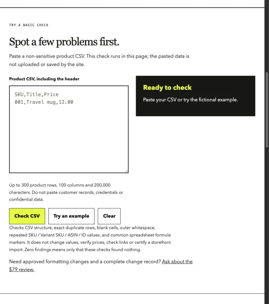 CSV Quick Check