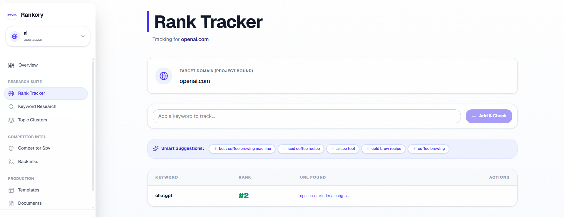 Rankory - Screenshot 2 showing product features and functionality