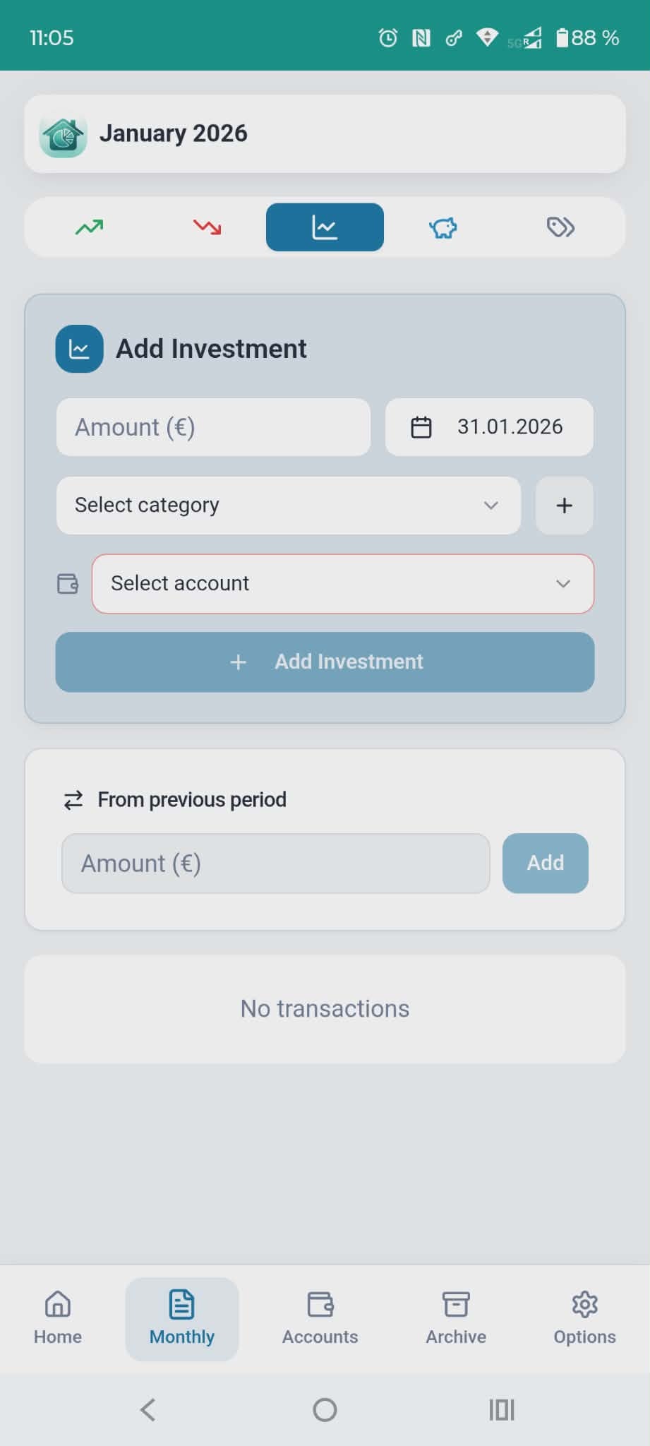 Budget Card - Main product screenshot demonstrating key features and user interface