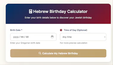 Hebrew Birthday Calculator gallery image