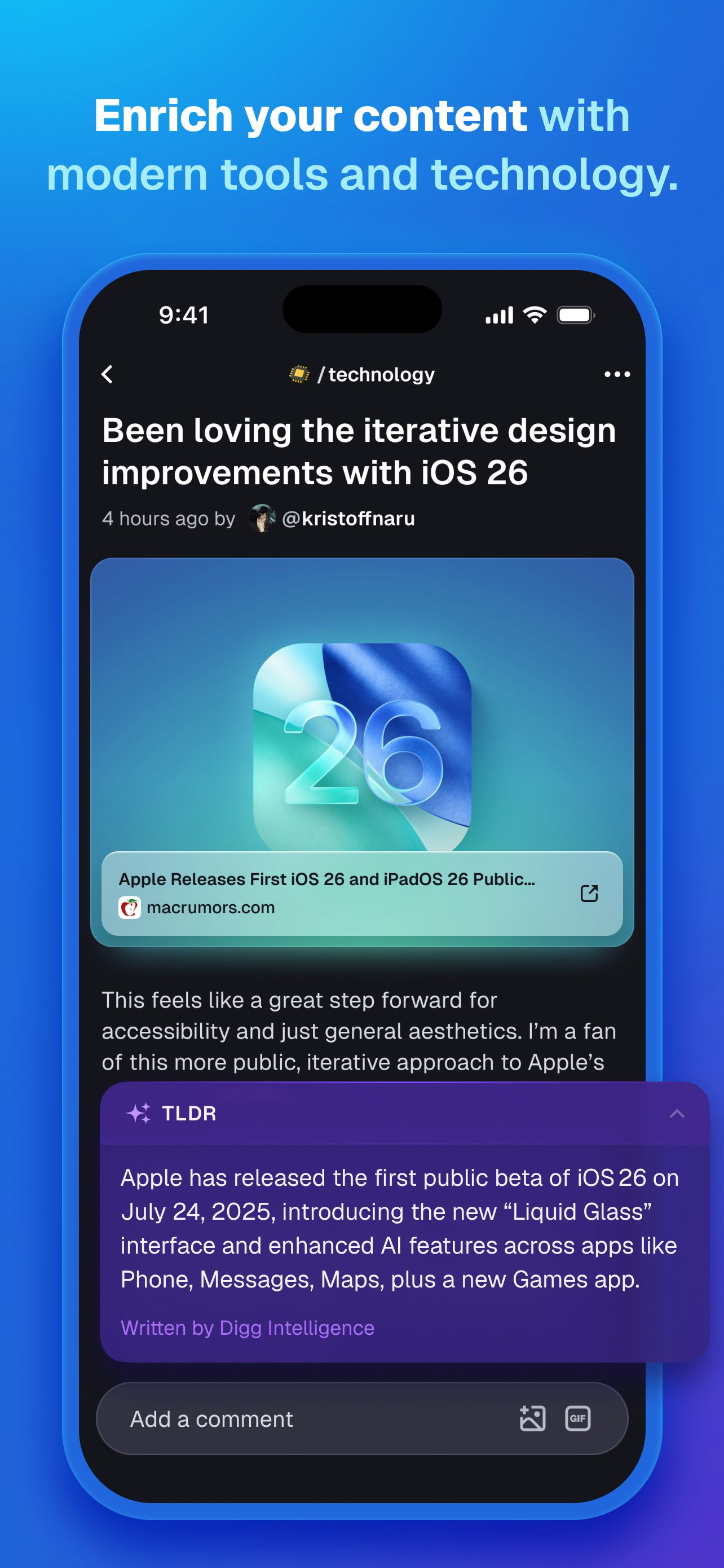 Digg - Screenshot 4 showing product features and functionality