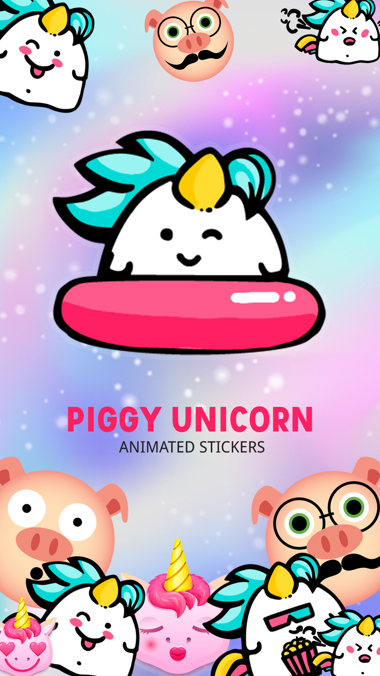 Piggy & Unicorn Animated Emojis gallery image