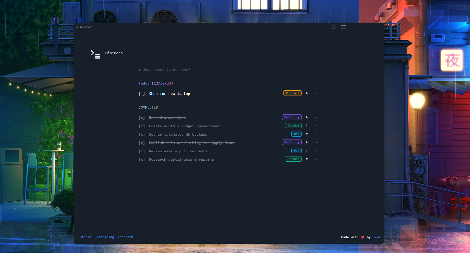 Minimizzato - Task Manager minimalista con funzionalità di comando media 3