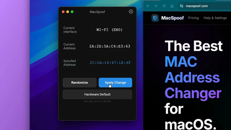 MacSpoof screenshot 1 (video preview)
